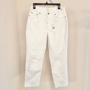 Rails The Atwater Slouchy Straight Blanche Distressed White Jeans Size 28 NWT